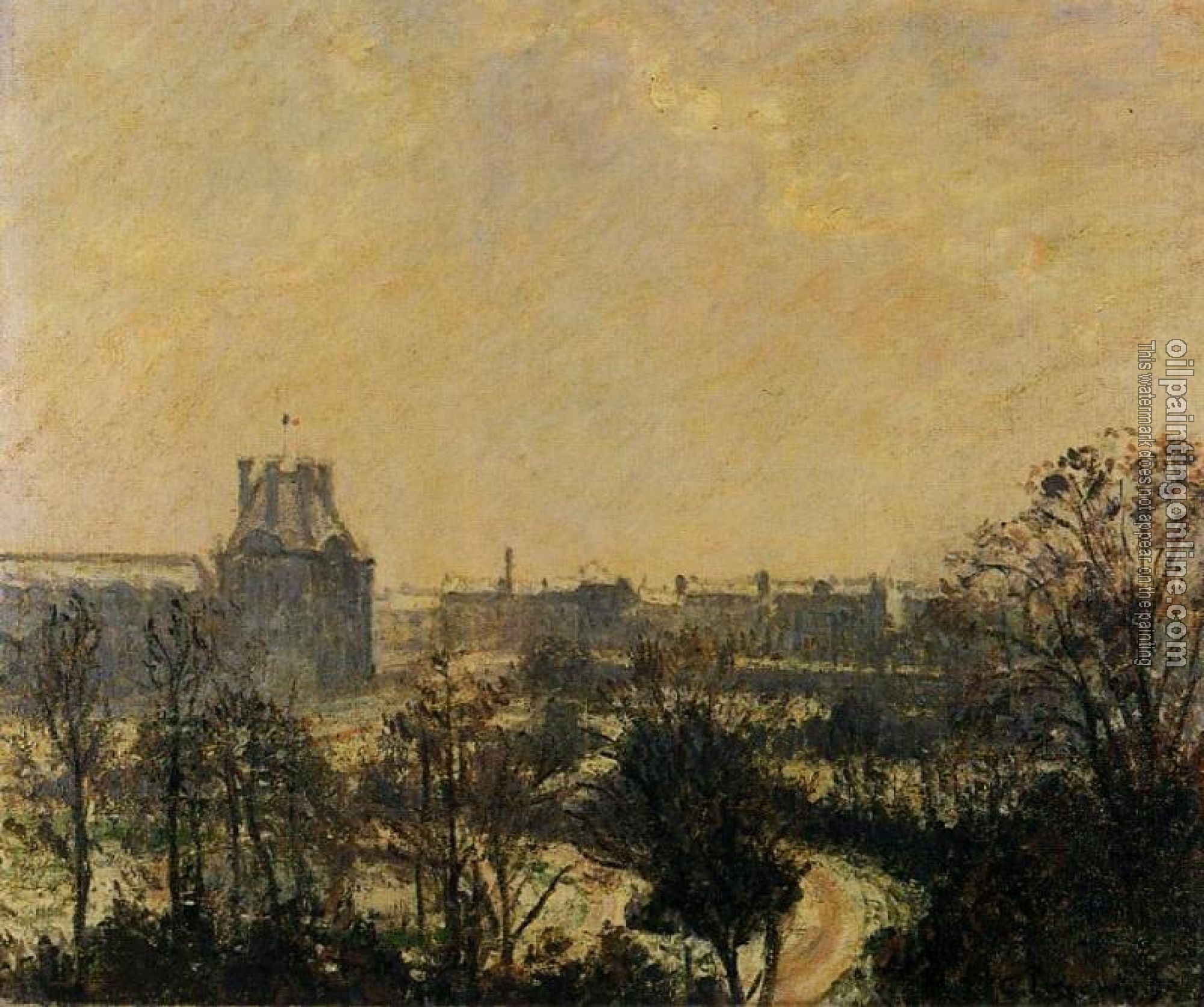 Pissarro, Camille - Garden of the Louvre, Snow Effect